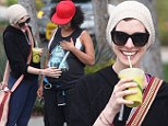 Food bump vs. baby bump: Anne Hathaway and preggers friend grab healthy lunch in Hollywood