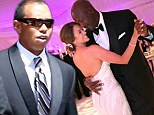 A-list buddy: Golf champion Tiger Woods attended Michael Jordan and Yvette Prieto's wedding at the Bear's Club in Jupiter, Florida Saturday