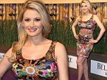 Back to mini dresses already! Holly Madison flaunts her fabulous and slim post-baby body in a colourful frock at Nobu opening 